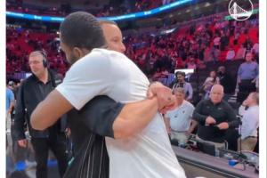 库里追梦等多人找到嘴哥互动！勇士官推：你永远是勇士的冠军